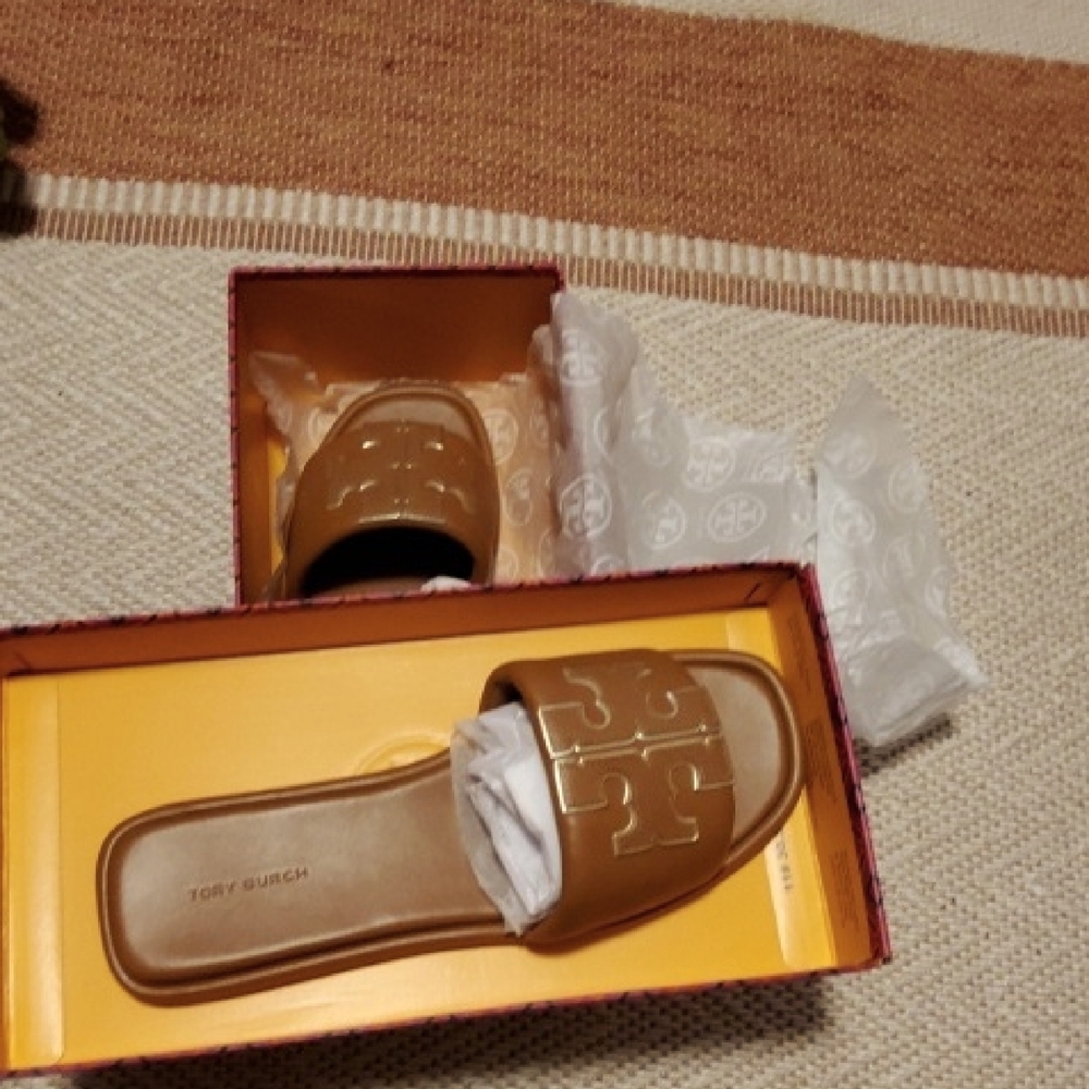 Tory Burch Tan Slide Sandals